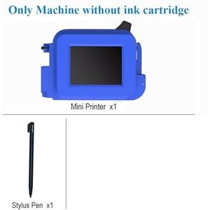 Handheld inkjetprinter, Slimme handheld inkjetprinter, draagbare afdrukhoogte van 12,7 mm, label QR-streepjescodelogo, mini-sneldrogend voor tekst/barcode/logo/QRCode/teller(Only blue printer)