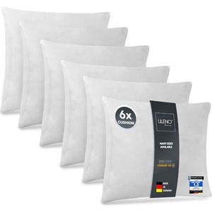 LILENO HOME Set van 6 kussen vulling 40x40 cm - Binnenkussen wasbaar op 40°C geschikt voor mensen met allergieën - Polyester kussen voor bank, sofa, cocktail, en hoofdkussen