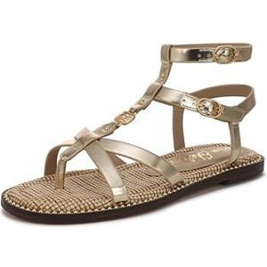 Sam Edelman Teeni platte sandaal voor dames, Amber Goud, 36.5 EU