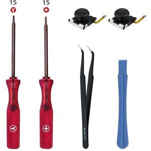 Mcbazel 3D Hall Joystick Reparatieonderdeel voor NS Switch, DIY Analoge Joystick Gamepad Controller Vervangingsset Reparatiekit voor Switch/OLED/Lite Joy-Con Accessoires met Schroevendraaier