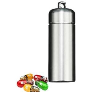 Pill dispenser Waterproof Pill Case, Titanium Keychain Pill Container,Compact Pill Organizer For Purse Travel Daily Outdoor Camping First Aids (Size : L)