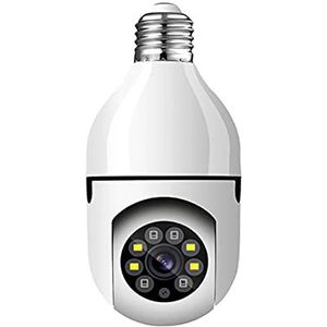 STARMOON E27 Bulb Camera,1080P Draadloze PTZ Beveiligingscamera met E27 Bulb Connector,360 graden panoramisch, Motion Auto Tracking, Nachtzicht, Twee weg Audio