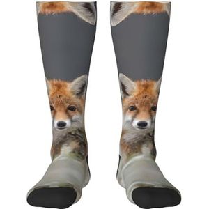 Leuke vos volwassen grappige 3d sokken crew sokken nieuwigheid sokken gag geschenken, zachte gezellige sokken., 2 Zwart-2, Eén Maat
