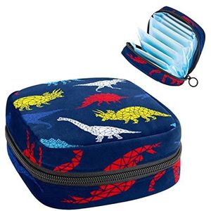 Blue Smile Shark Periode Pouch Draagbaar,Tampon opbergtas voor maandverband, Meerkleurig, 4.7x6.6x6.6 in/12x17x17 cm