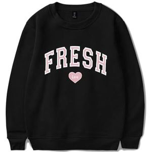 IZGVLELIHN Fresh Love Sweatshirt Mannen Dames Mode Trainingspak Jongens Meisjes Trend Lange Mouw Dunne Truien XXS-4XL, Zwart, XXS