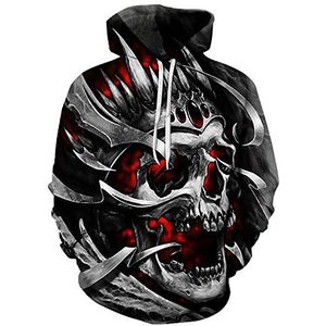 SANBEC Black Bones 3D Skull Men's Hoodie 3D Printing Novelty Graphic Men's Hoodie - Unisex Jumper Sweatshirt