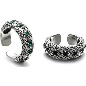 Ring for dames heren Zirkonia opening verstelbare gothic punk vintage Thaise zilveren sieraden ring sieraden cadeaus for kerst verjaardag