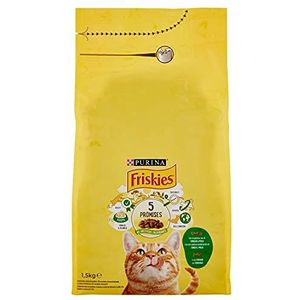 Purina Friskies Kattenvoer voor volwassenen, konijnen, kip en groenten, 1,5 kg