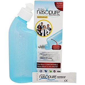 Dr. Hana's Nasopure Nasal Wash - Sampler Kit - Includes 1 x 8 oz Nasopure Bottle & 4 Nasopure Buffered Salt Packets
