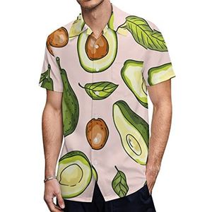 Avocado veganistische heren Hawaiiaanse shirts korte mouw casual shirt button down vakantie strand shirts L