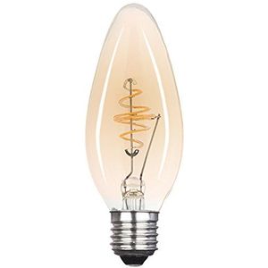 Xqlite LED-filament gouden decoratieve gloeilamp/kaars, E27, 150 lumen, 2,5 watt [energieklasse: A+], glas, 2,5 W, 3,5 x 3,5 x 9,4 cm
