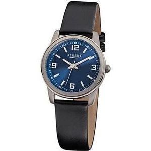 Regent 12090282 horloge - dames titanium horloge met leren armband, Riemen.