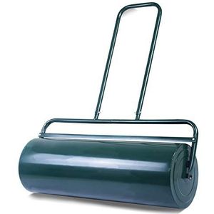 GOPLUS Grasroller, gazonwals vulbaar met 63 l/48 l vulvolume, handwals, tuinwals 30 cm/32 cm diameter, metalen gazonroller, gazonwals van metaal – vulbaar met water/zand (63 L, groen)