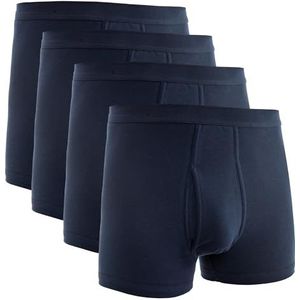 HERMKO 3940 4-pack heren pages met gulp slip en aangesneden pijpen hoge tailleband van 100% biologisch katoen, marineblauw, 3XL