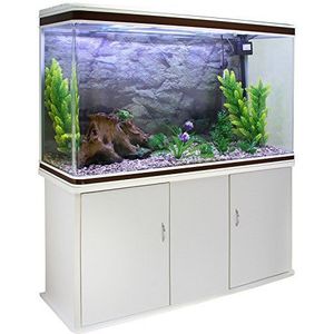 Aquarium 300 L Wit starterset inclusief meubel Naturel grind 120.5 cm x 39 cm x 143,5 cm filter, verwarming, ornament, kunstplanten, luchtpomp fish tank