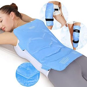 REVIX XXL Full Back Ice Pack Wrap, Herbruikbare Gel Koud Kompres voor Boven- en Onderrug, Langdurig Flexibel Ijspak voor Spiervermoeidheid, Pijn en Herstel na de training