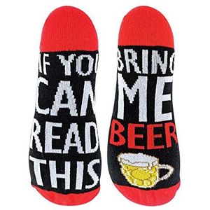 Sock Snob Sokken met opschrift ""If You Can Read This Bring Me"" Wine Bier Chocolate Note | Dames en heren | Grappige katoenen sokken voor Kerstmis Nieuwjaar cadeau, Bier, 39-45
