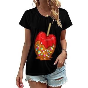 Sweet Candy Cherry Dames V-hals T-shirts Leuke Grafische Korte Mouw Casual Tee Tops M