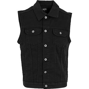 Urban Classics Denim vest voor heren, jeansvest, verkrijgbaar in vele verschillende kleuren, maten S tot 5XL, blackdark, 3XL