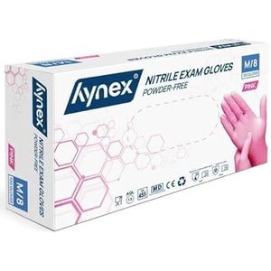 Hynex Nitril handschoenen maat M roze 100/doos 3,5gram