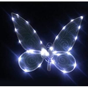 BIXPAK Fairy Wings for Kids Girls Women, Angel Wings LED Light Up Butterfly Wings Costume, Fairy Wings voor kinderen met licht Sparkly Party Verjaardag Cosplay Fotografie Props Decoratie