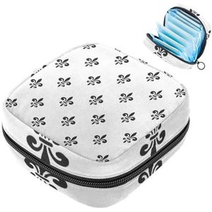 MUOOUM Fleur De Lis Maandverband Opbergtas Menstruatie Pad Tas Draagbare Menstruatie Cup Pouch met Rits voor Tiener Meisjes Vrouwen Dames
