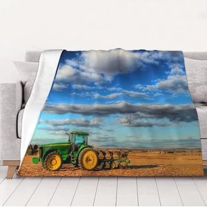 Cosy Fantasy Farm Tractor Deken Gooi Veelzijdige Zachte Warme Deken Flanellen Plaids voor Bank Bank Multi Maten