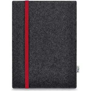 Stilbag Tablet Vilttas Leon voor Microsoft Surface Go 3 | Etui Case van Merino wolvilt | Kleur: rood-antraciet | Beschermhoes Made in Germany