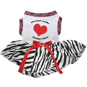 Petitebelle Puppy Hondenkleding gedragen onder moeders hart Zebra jurk, Medium, Kleur: wit