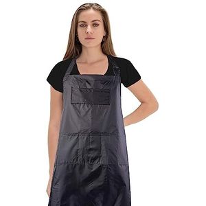 Färbeschürze Kappersschort van hoogwaardig nylonweefsel met klikmechanisme., zwart, 82,5 x 63 cm