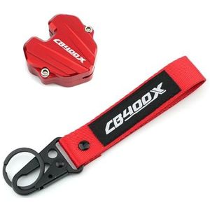 JUSTCATYS Motorsleutelbehuizing voor Cb400X Cb 400X CNC aluminium motorfiets sleutel shell O afdekking behuizing sleutelhanger motorfiets accessoires, 1 x Rode Set, Eén maat