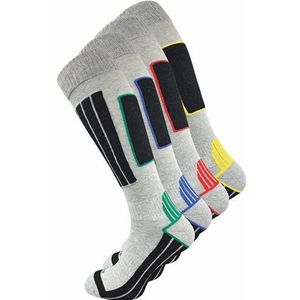 GAWILO Skisokken voor heren met bekleding (verpakking van 4) 20% warme wol, lichtgrijs, 43-46 EU