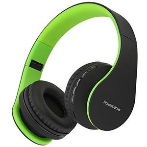 Bluetooth Koptelefoons, PowerLocus draadloze Over-Ear Koptelefoon Inklapbaar, Met microfoon, Micro SD slot, FM Radio, draadloze en kabel Koptelefoon voor Smartphone, Tablets, Laptops, TV (Groen)