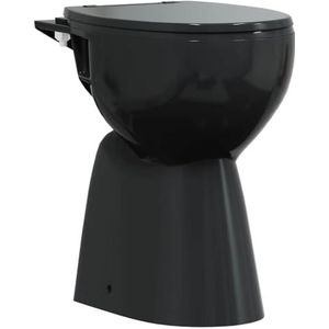 vidaXL Randloos Toilet 7 cm extra hoogte soft-close keramiek zwart