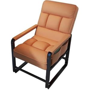 Opvouwbare campingstoelen, opklapbare ligstoelen, gewatteerde loungestoel zonder zwaartekracht, draagbare klapstoel, enkele kantoorlunchpauze fauteuilstoel Draagbare loungestoel for buiten(Orange)