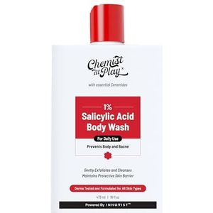 Chemist at Play 1% Salicylic Acid Body Wash 473ml | Paraben & SLS Free | Gentle Exfoliating Shower Gel | Prevents Body Acne, Bumpy Skin & Deep Cleanses Skin | For Men & Women