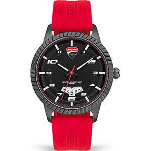 Ducati Heren analoog kwarts horloge met siliconen armband DTWGN2019503, rood