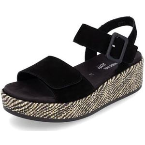 Remonte D1N54 Sandalen - Zwart - Ruw Leer - Klittenbandsluiting