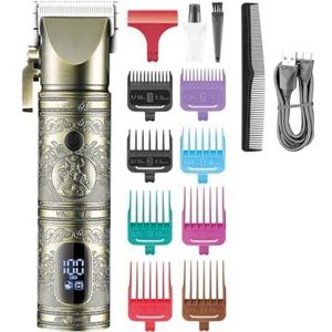 Tondeuse voor mannen, tondeuse professionele tondeuse oplaadbare haarsnijmachine verstelbare T9 LED Display Trimmer voor mannen