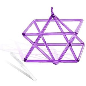 paars transparant hexagram kristal kwarts piramide 5-10 inch mokaba merkaba geluidstherapie meditatie yoga meditatie stressverlichting hoekframe percussie-instrumenten inclusief kristallen percussiest