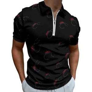 Bas Vissen Half Zip-up Polo Shirts Voor Mannen Slim Fit Korte Mouw T-shirt Sneldrogende Golf Tops Tees 6XL