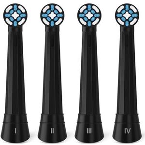 【Verbeterd】Vervangende tandenborstelkoppen, compatibel met orale B iO elektrische tandenborstel, voor orale B iO 3, 4, 5, 6, 7, 8, 9, 10-serie elektrische tandenborstels (zwart, 4 stuks)