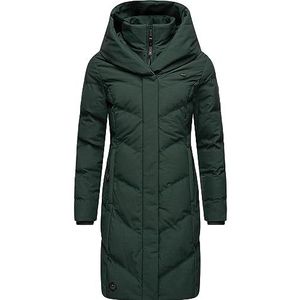 Ragwear Natalka Melange Warme winterjas voor dames, gewatteerde jas, waterdicht, met capuchon, XS-6XL, dark green, M