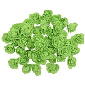 50st 3cm Mini Rose Bloemen PE Foam Rozen Versieren l Rose Head DIY Craft Handgemaakte Mold Moederdag Bloem-groen