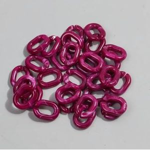 30 stuks gemengde kleur acryl ovale ring schakelketting kralen connectoren voor doe-het-zelf armband ketting oorbellen sieraden maken accessoires-klein-wijnrood