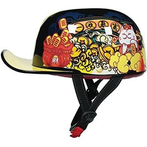 Motorhelm, For heren Vintage helm Duitse stijl fiets cruiser chopper scooter bromfiets ATV helmen H,XL=59-60cm(I,M=5556cm)