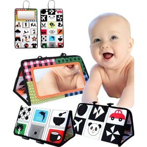 Boncy® Knisperboekje Baby - Spiegel Speelgoed - Tummy Time - Buikligtrainer - Montessori Boekjes eerste jaar 0 1 2 - Boek 6 maanden - Babyboek - Babyspeelgoed