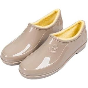 Tuinschoenen for dames, waterdichte regenlaarzen for dames - comfortabel interieur, brede kuitlaarzen for dames - gemakkelijk aan en uit te trekken(Apricots_37)