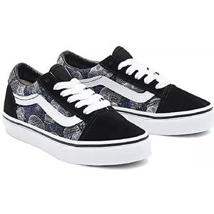 Vans Ward Suede/Canvas W, gymschoenen voor dames, Wireframe Skulls Zwart Blauw A2l, 18.5 EU