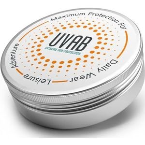 2X UVAB Zinc Face Sunblock: ondoorzichtige witte 15ml reisformaat pot voor bescherming tegen de zon in extreme omstandigheden. Perfect voor skiën, klimmen, strand en vrijetijdsactiviteiten. Zinkoxide